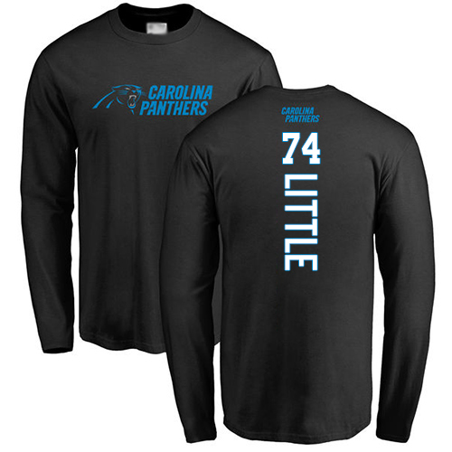 Carolina Panthers Men Black Greg Little Backer NFL Football #74 Long Sleeve T Shirt->carolina panthers->NFL Jersey
